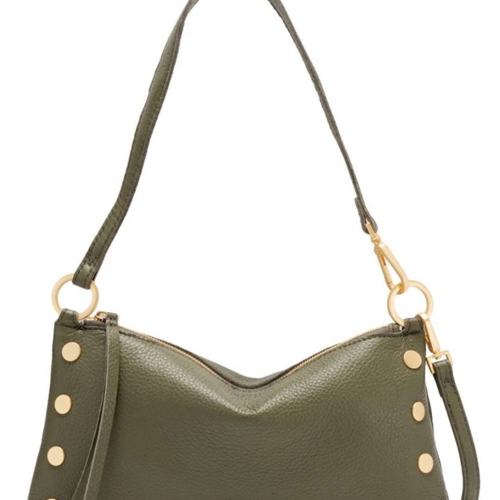 NWTS Hammitt Olive Green Leather Shoulder Bag with Gold Hardware